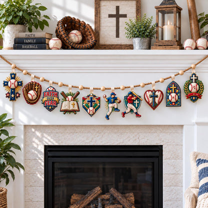 Faith And Baseball Custom Shape Quilted Garland GFTOHNL3720