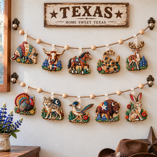 Texas Wildlife Custom Shape Quilted Garland GFTOHNL3771