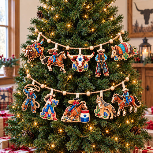 Texas Rodeo Spirit Custom Shape Quilted Garland GFTOHNL3772