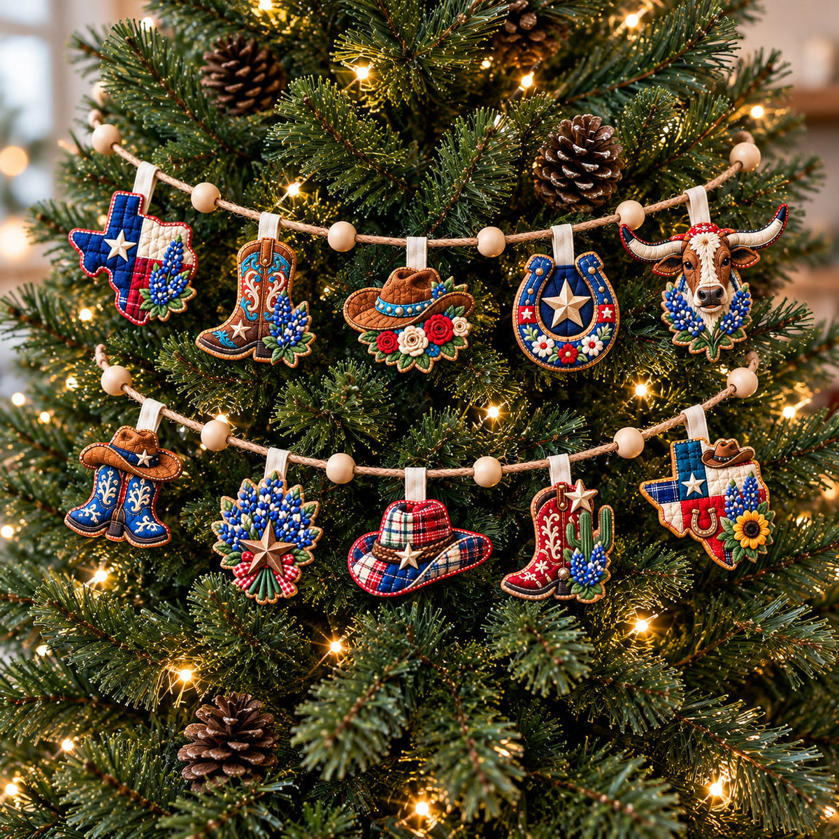 Texas Western Heritage Custom Shape Quilted Garland GFTOHNL3774