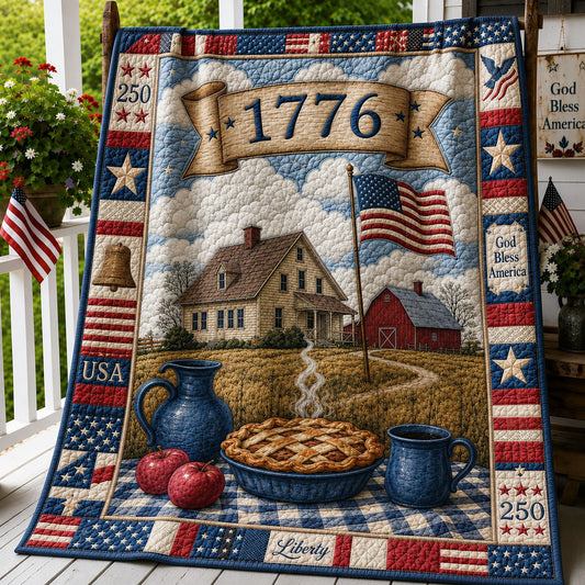 1776 Farmhouse Liberty Quilted Blanket GFTOHNL381