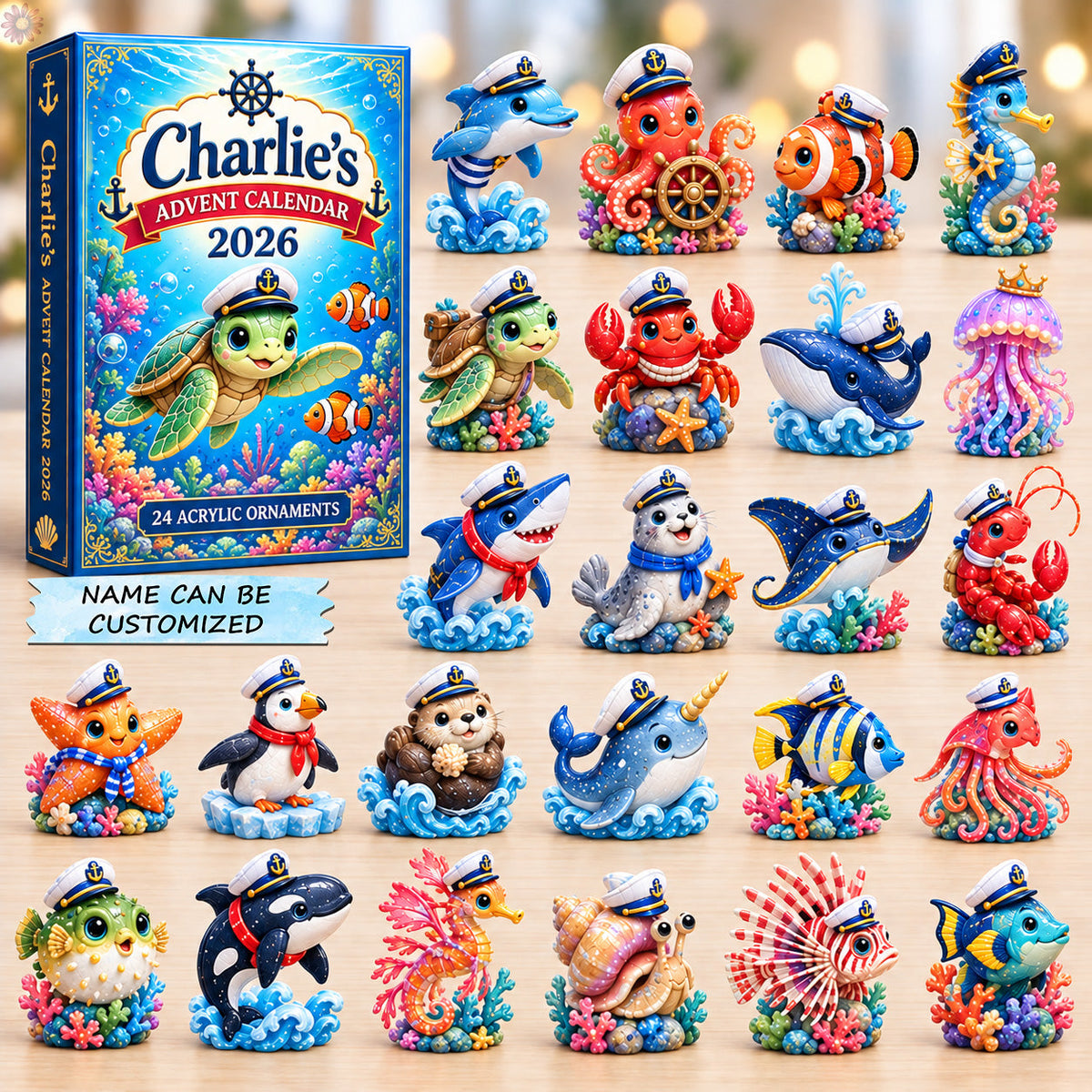 Sea Captain Animals Advent Calendar 2026 QTCUZ GFTOHNL3817