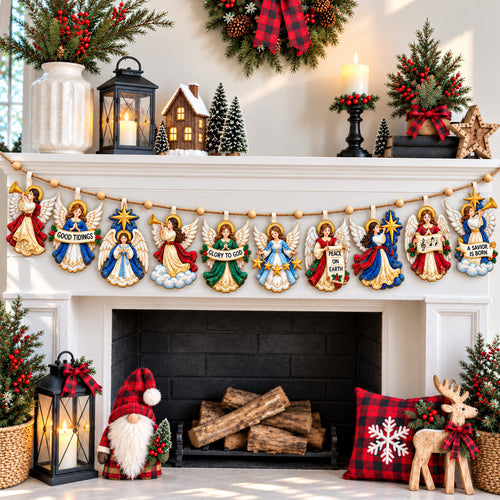 Christmas Angel Messages Custom Shape Quilted Garland GFTOHNL3822