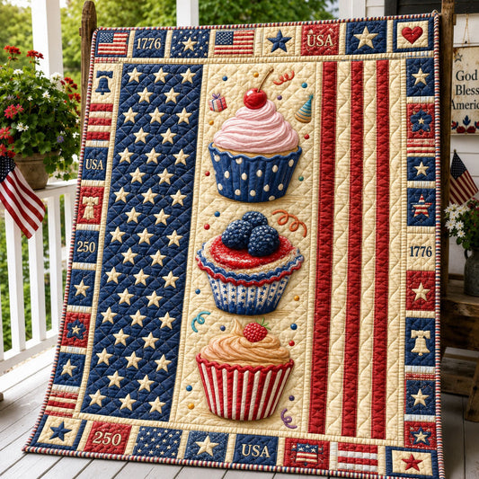 Stars And Cupcakes Quilted Blanket GFTOHNL384