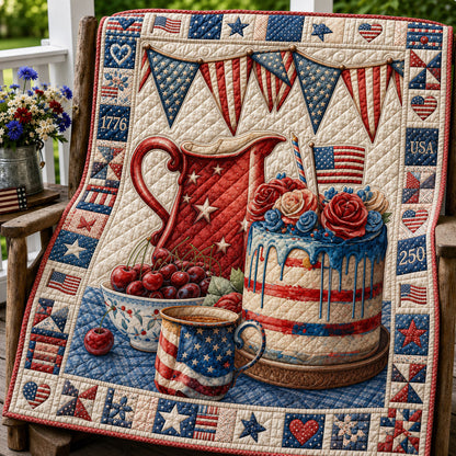 Patriotic Pitcher Cake Quilted Blanket GFTOHNL385