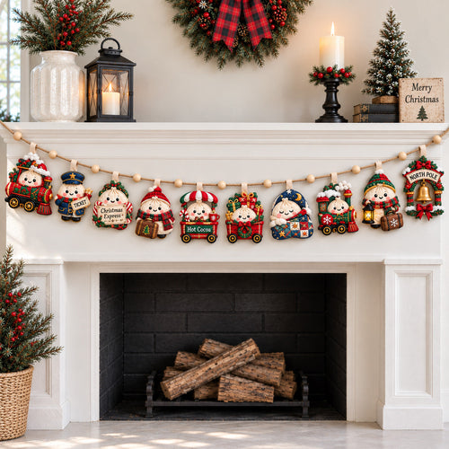 Dumpling Christmas Express Custom Shape Quilted Garland GFTOHNL3853