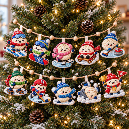 Dumpling Winter Games Custom Shape Quilted Garland GFTOHNL3857