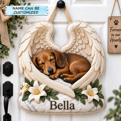 Angel Wings Pet Memorial Custom Shape Quilted Door Hanger QTCUZ GFTOHNL3859