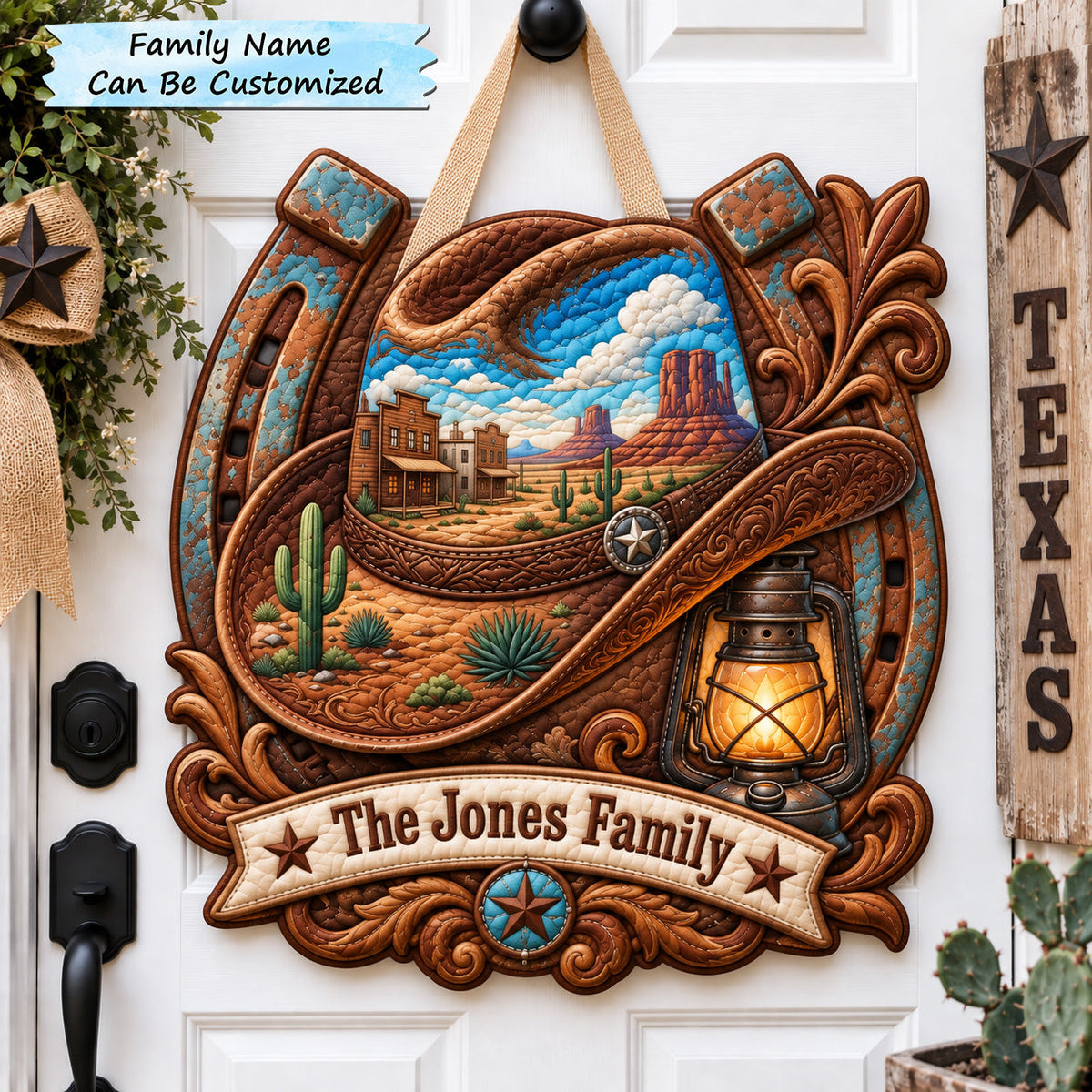 Western Desert Heritage Custom Shape Quilted Door Hanger QTCUZ GFTOHNL3915
