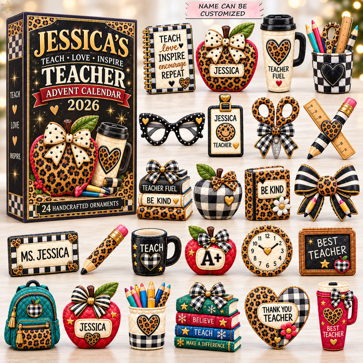 Leopard Teacher Love Advent Calendar 2026 QTCUZ GFTOHNL4064