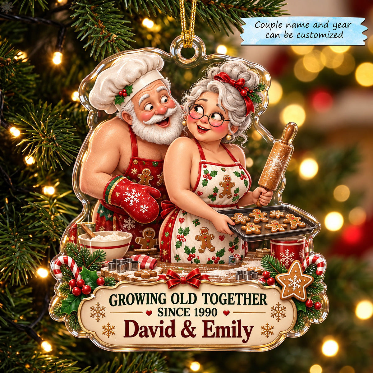 Growing Old Together Baking Love Christmas Mica Ornament QTCUZ GFTOHNL4105