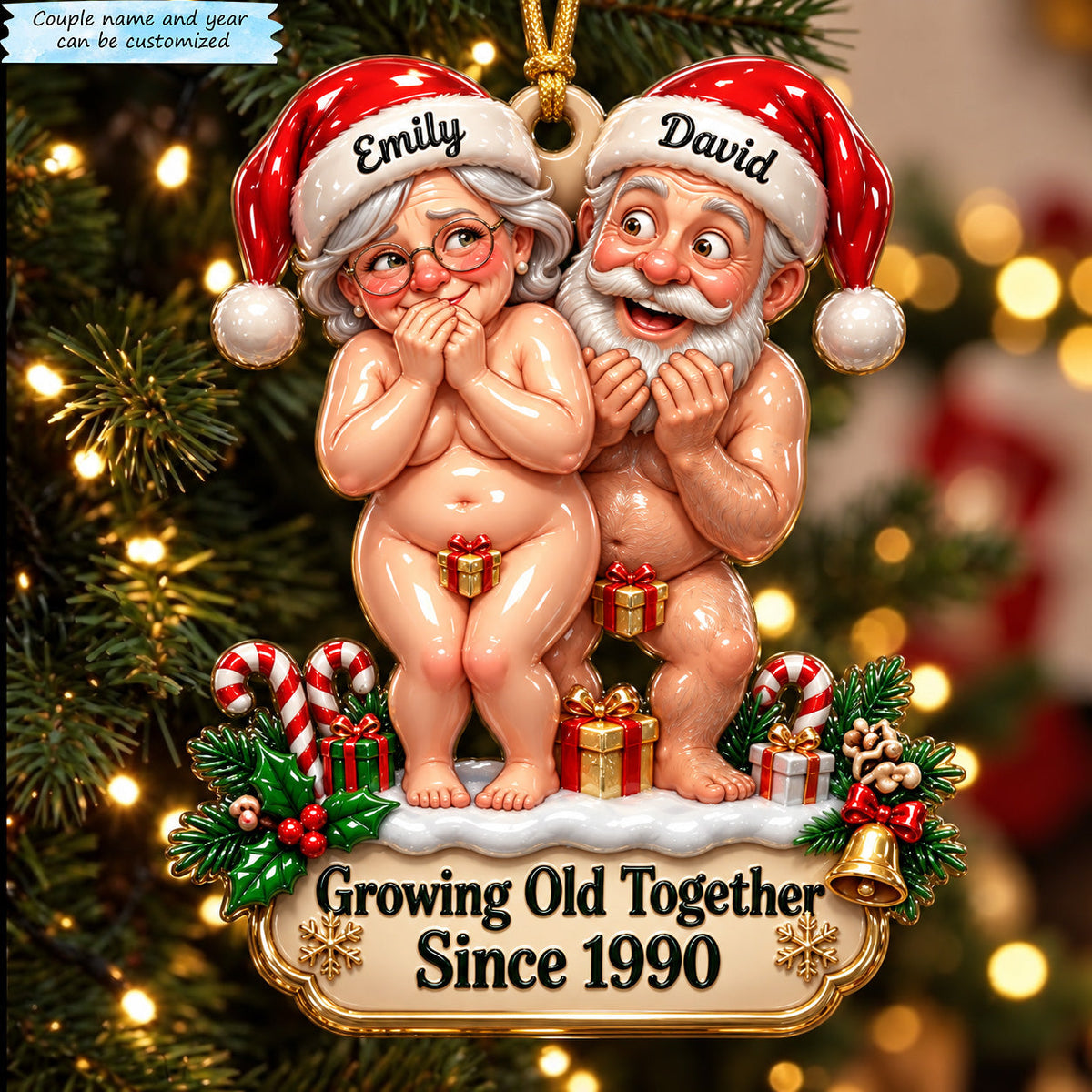 Growing Old Together Funny Christmas Christmas Mica Ornament QTCUZ GFTOHNL4109