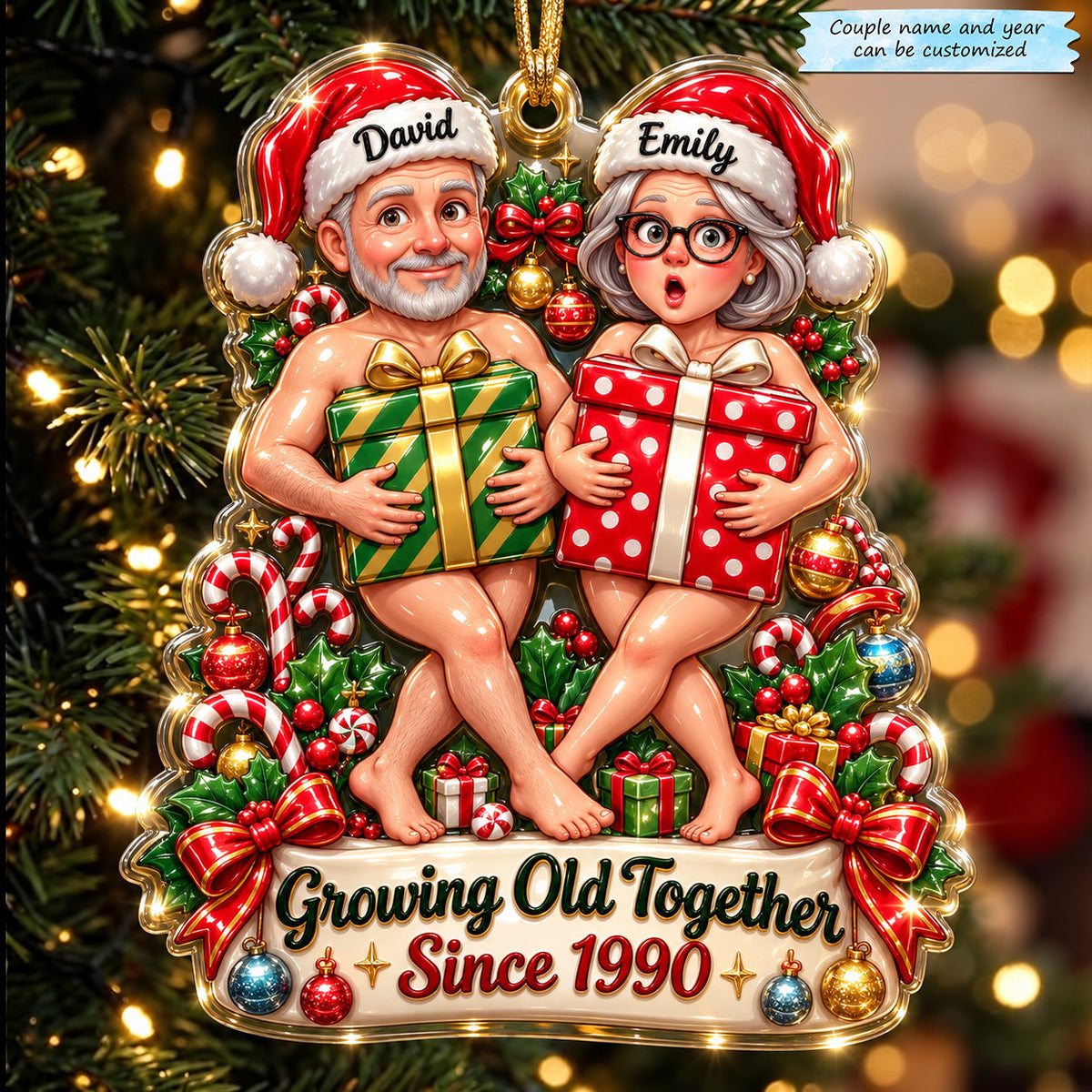 Growing Old Together Christmas Gifts Christmas Mica Ornament QTCUZ GFTOHNL4110