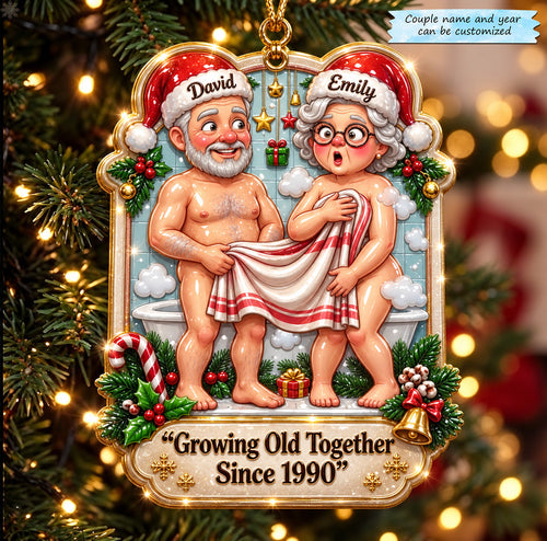 Growing Old Together Holiday Surprise Christmas Mica Ornament QTCUZ GFTOHNL4111