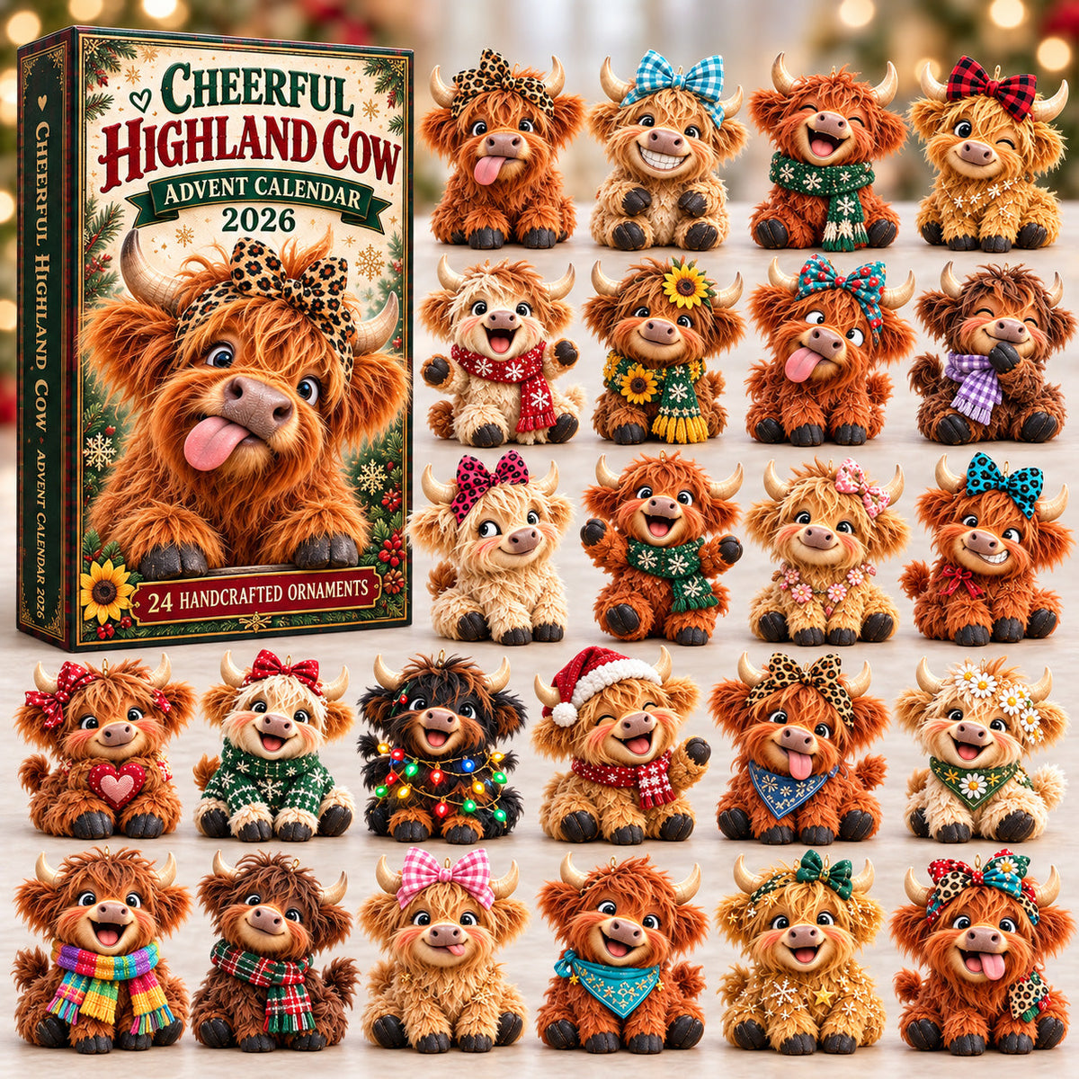 Cheerful Highland Cow Advent Calendar 2026 GFTOHNL4142