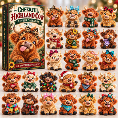 Cheerful Highland Cow Advent Calendar 2026 GFTOHNL4142