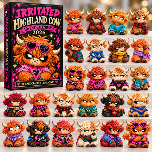 Irritated Highland Cow Advent Calendar 2026 GFTOHNL4144