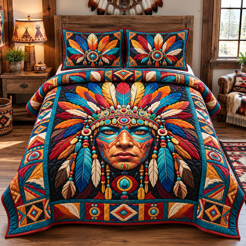 Spirit Of The Feathers 3-Piece Quilted Bedding Set GFTOHNL4156