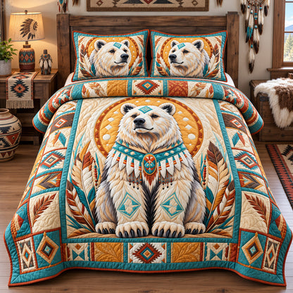 White Bear Spirit 3-Piece Quilted Bedding Set GFTOHNL4157