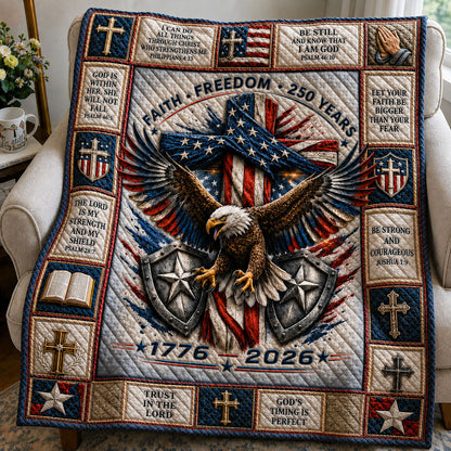 America 250 Eagle Faith Quilted Blanket GFTOHNL416