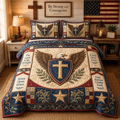 Shield of Faith Christian 3-Piece Quilted Bedding Set GFTOHNL419