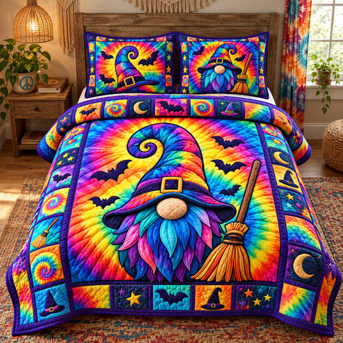 Rainbow Witch Gnome 3-Piece Quilted Bedding Set GFTOHNL4200