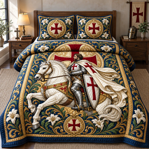 Knight Of The Holy Cross 3-Piece Quilted Bedding Set GFTOHNL4206