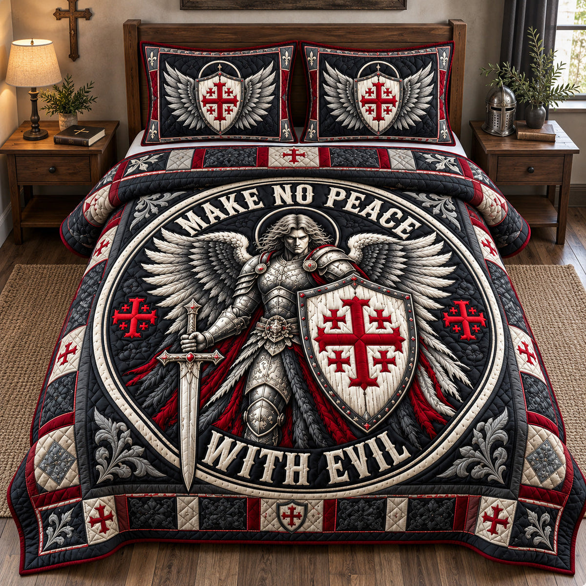 Make No Peace With Evil 3-Piece Quilted Bedding Set GFTOHNL4208