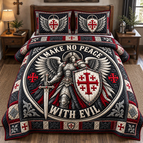 Make No Peace With Evil 3-Piece Quilted Bedding Set GFTOHNL4208