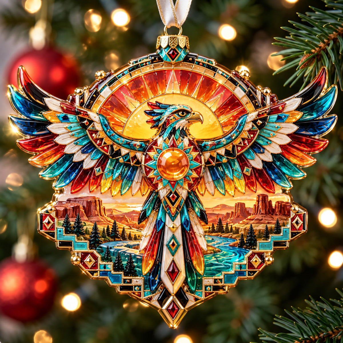 Native Spirit Dance Christmas Mica Ornament GFTOHNL4232