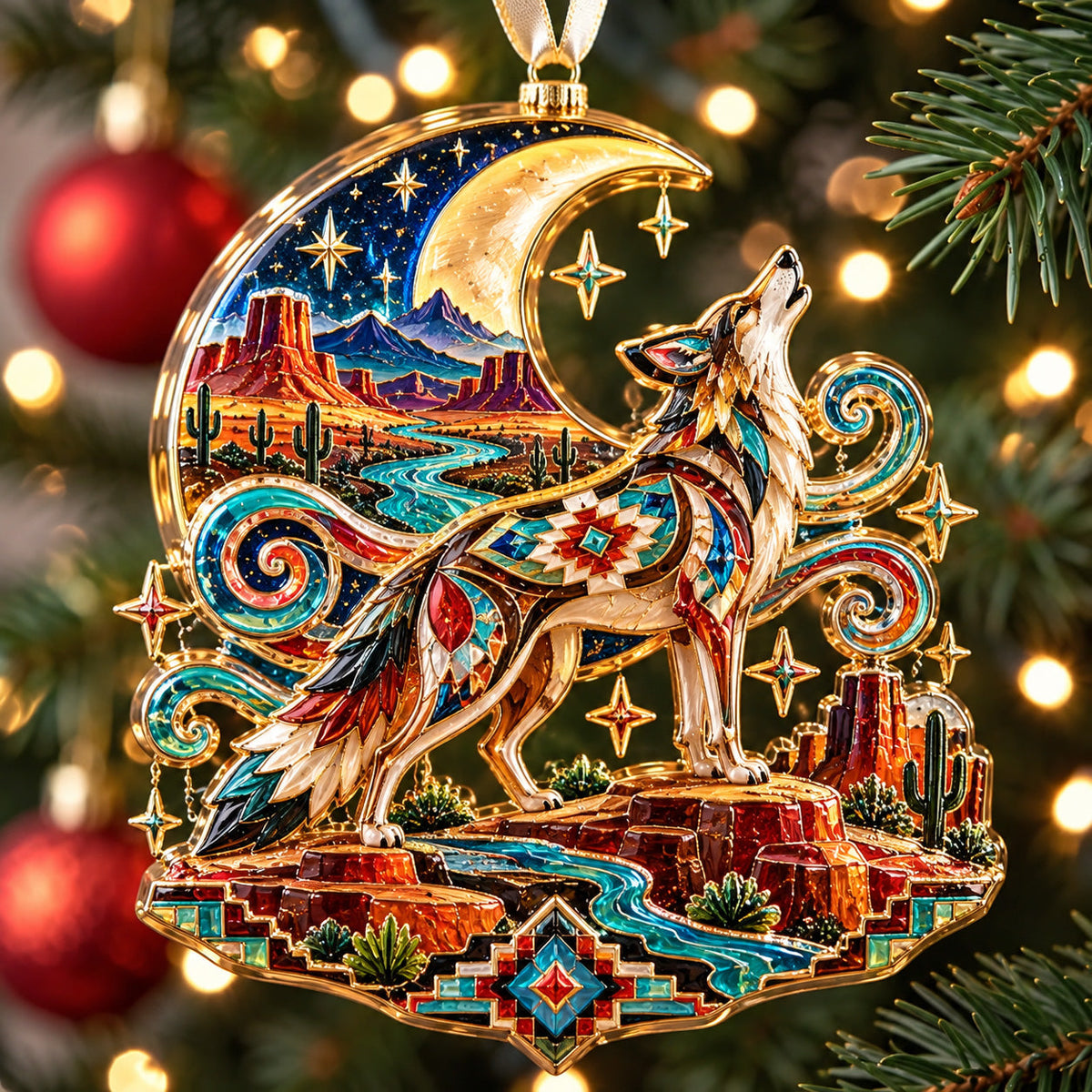 Native Spirit Dance Christmas Mica Ornament GFTOHNL4233