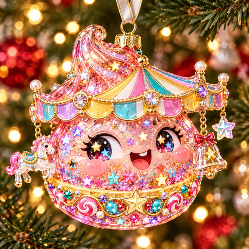 Glitter Dumpling Dreams Christmas Mica Ornament GFTOHNL4236