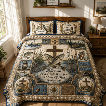 Fishers of Men Christian 3-Piece Quilted Bedding Set GFTOHNL424
