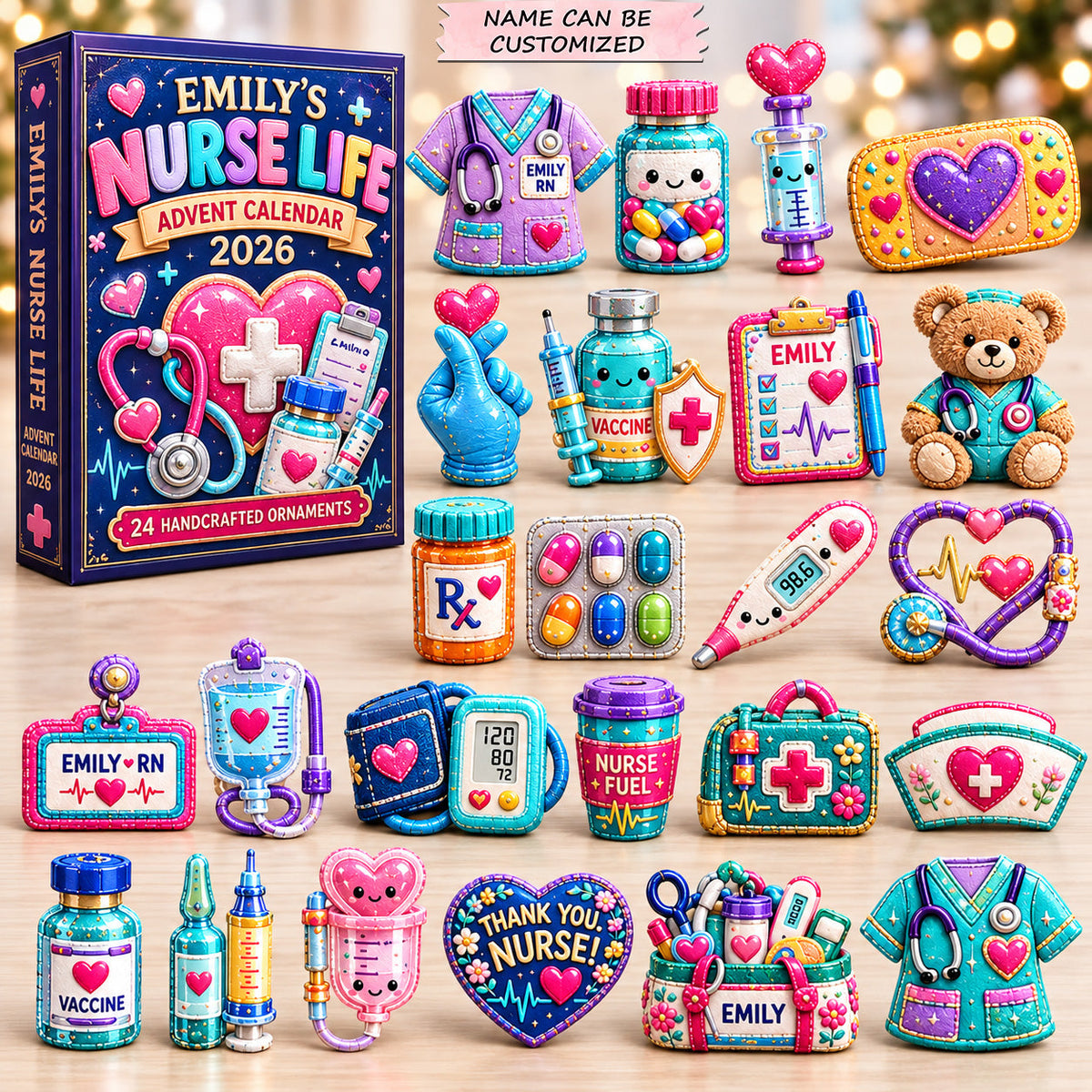 Colorful Nurse Life Advent Calendar 2026 QTCUZ GFTOHNL4244