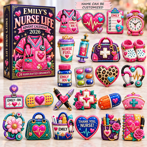 Pink Nurse Life Advent Calendar 2026 QTCUZ GFTOHNL4245