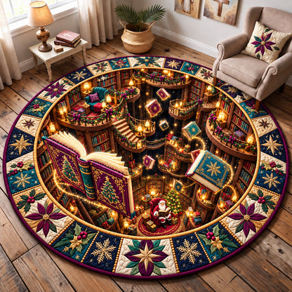 Magical Christmas Storybooks Quilted Round Mat GFTOHNL4255