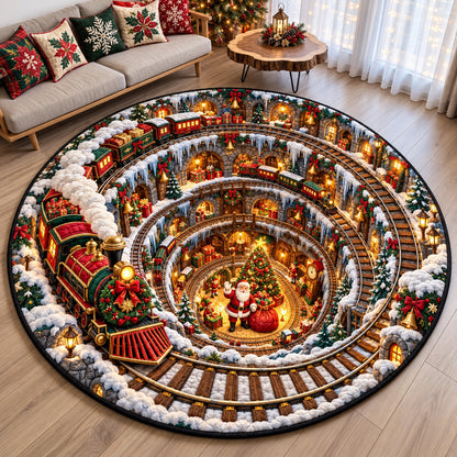 North Pole Christmas Express Quilted Round Mat GFTOHNL4340