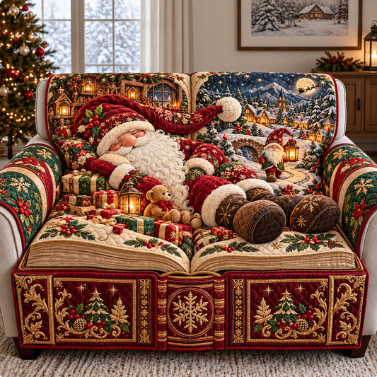Gnome Christmas Storybook Quilted Sofa Cover GFTOHNL4346