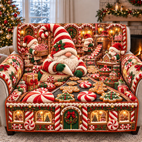 Christmas Candy Workshop Quilted Sofa Cover GFTOHNL4348