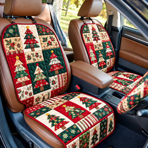 Christmas Tree Patchwork Quilted Car Seat Protector GFTOHNL4375