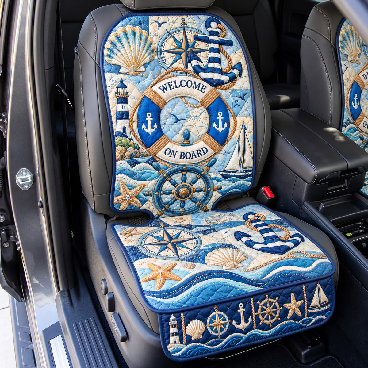 Welcome On Board Quilted Car Seat Protector GFTOHNL4385