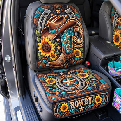 Western Sunflower Cowgirl Quilted Car Seat Protector GFTOHNL4425