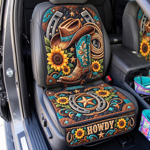 Western Sunflower Cowgirl Quilted Car Seat Protector GFTOHNL4425