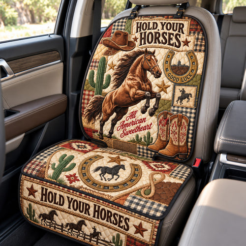 Hold Your Horses Quilted Car Seat Protector GFTOHNL4428