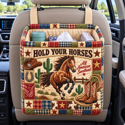 Hold Your Horses Quilted Car Basket GFTOHNL4428 C1
