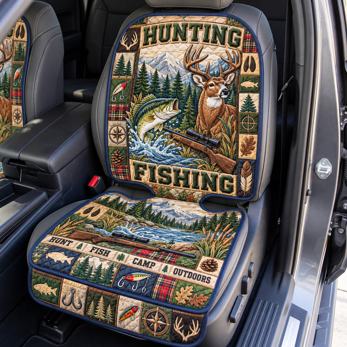 Hunt Fish Outdoors Quilted Car Seat Protector GFTOHNL4430
