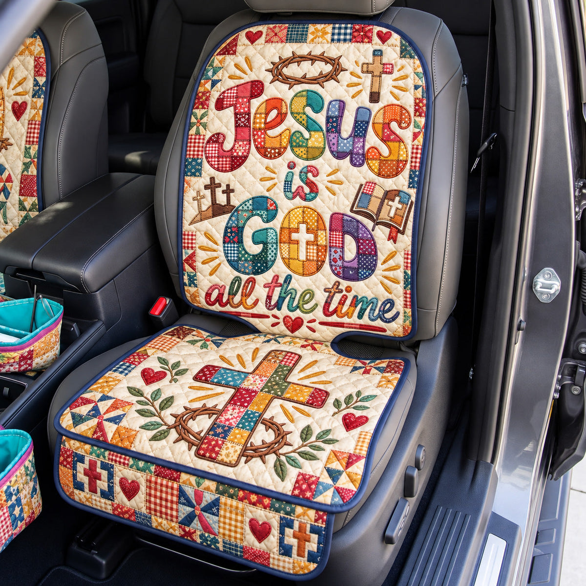 Jesus Is God All The Time Quilted Car Seat Protector GFTOHNL4475