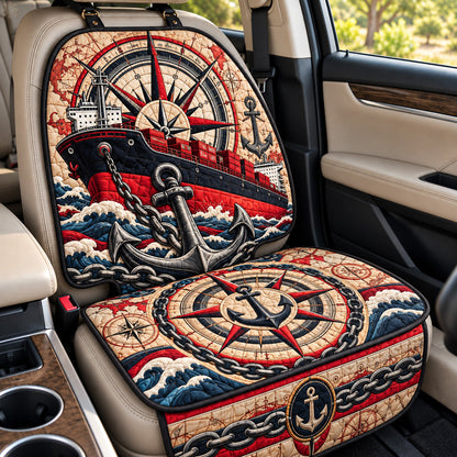 Red Navy Maritime Voyage Quilted Car Seat Protector GFTOHNL4532
