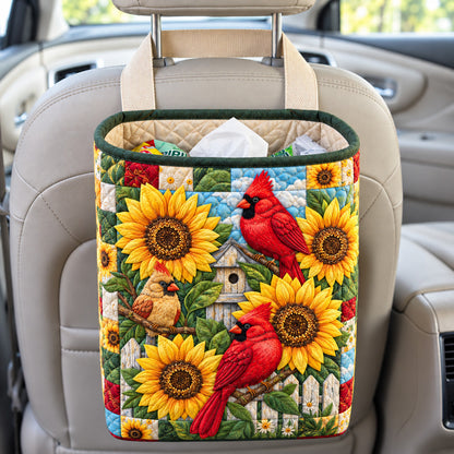 Cardinal Sunflower Garden Quilted Car Basket GFTOHNL4575