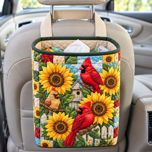 Cardinal Sunflower Garden Quilted Car Basket GFTOHNL4575